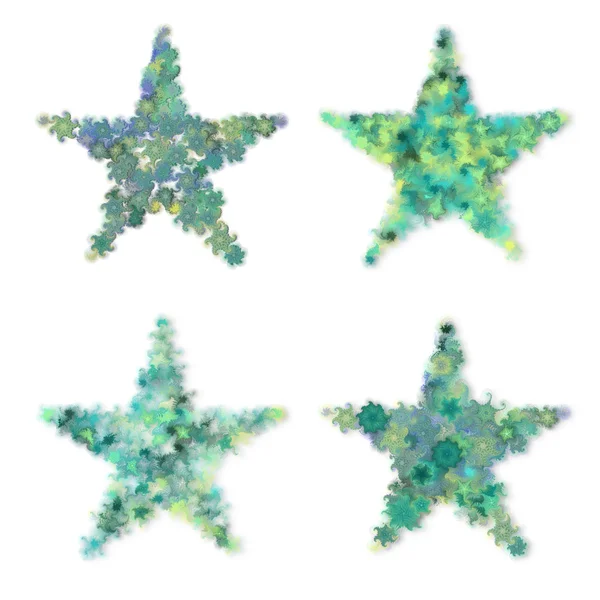 抽象绿星 — 图库照片
