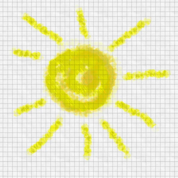 Ručně kreslené slunce — Stock fotografie