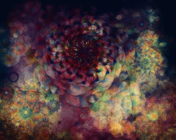 Colourful floral grunge background — Stok fotoğraf