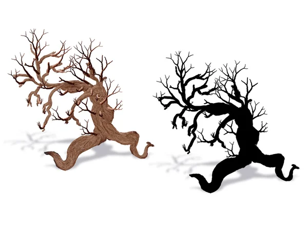 Фантазійне дерево з силуетом — стокове фото