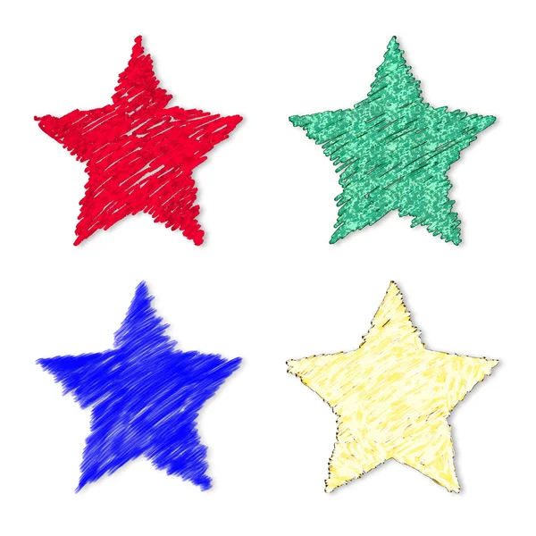 Grunge painted stars — Stock Photo, Image