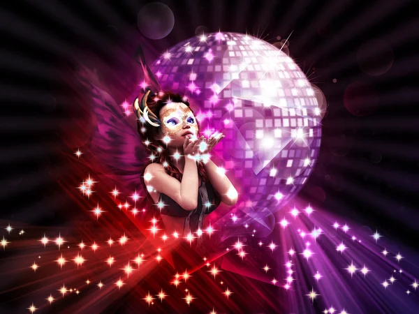 Girl on Disco party — Stock Photo, Image