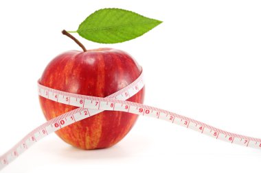 Apple with measuring tape clipart