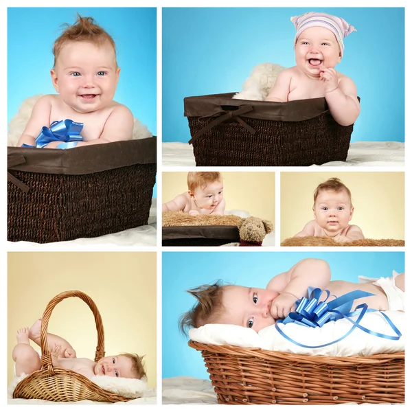 Förtjusande baby boy collage — Stockfoto