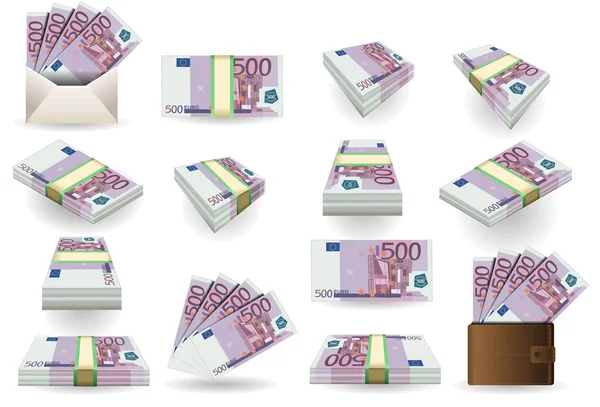 Kompletter Satz Fünfhundert-Euro-Banknoten — Stockfoto