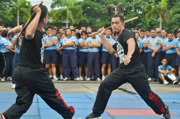 stock image Participants of stick fighting tournament