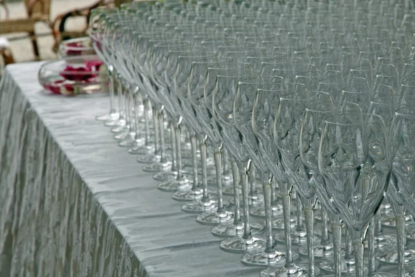 Glass goblets a wedding celebration for the aperitif — Stock Photo, Image