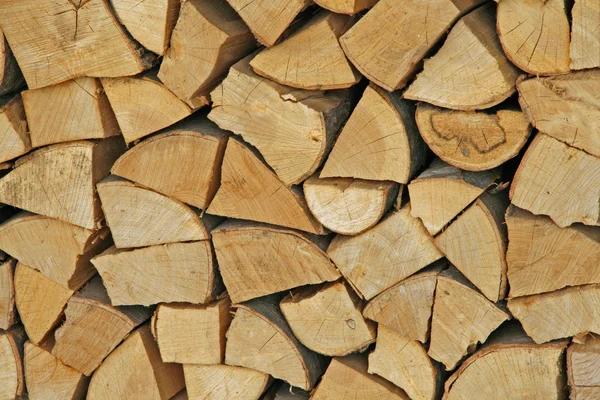 Woodpile in the Woodshed ready to burn and heat — Stock Photo, Image