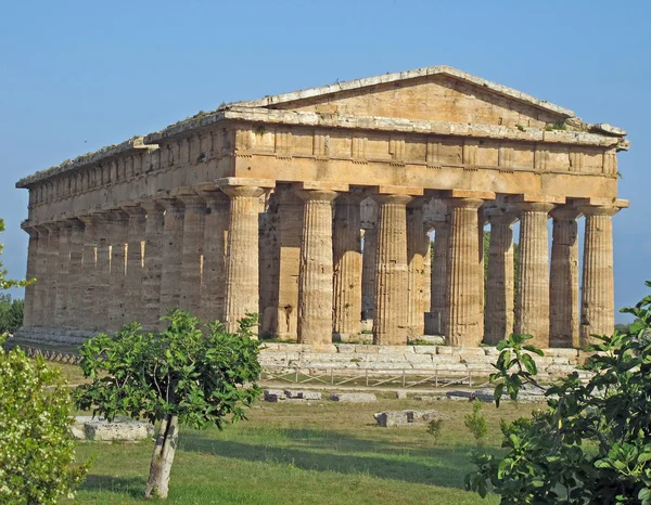 Çok iyi korunmuş Tapınağı'nın görkemli antik Yunan sütunları — Stok fotoğraf