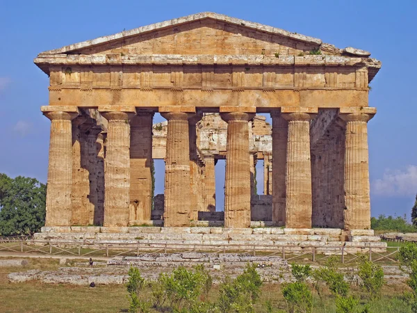Colunas gregas antigas esplêndidas do templo muito bem preservadas — Fotografia de Stock