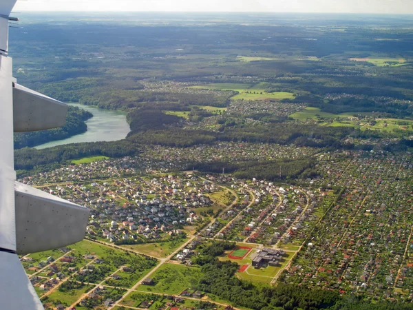 Letecký pohled na město Vilnius v Litvě — Stock fotografie