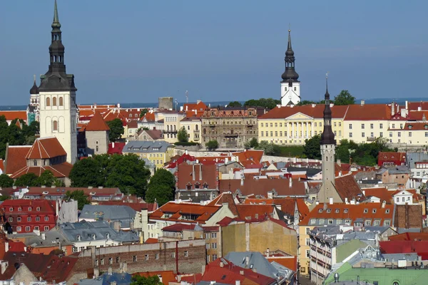 Dachlandschaft von der Spitze einer Stadt in Estland in Europa — Stockfoto