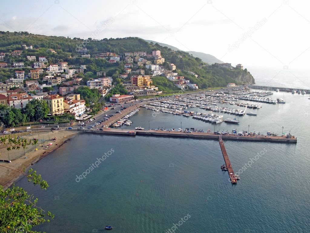Scenic view of the port of agropoli in Italy