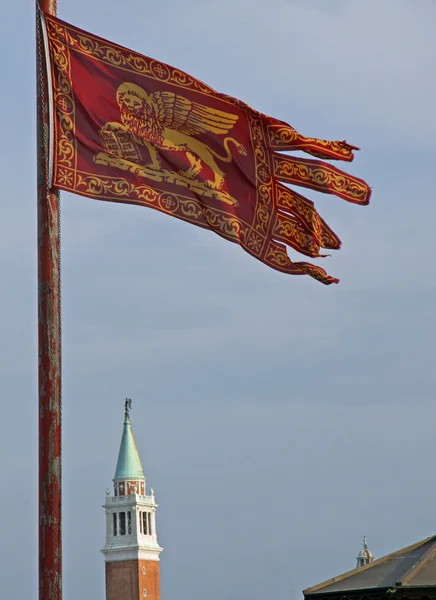 Bandiera con il Leone alato di San Marco — Foto Stock