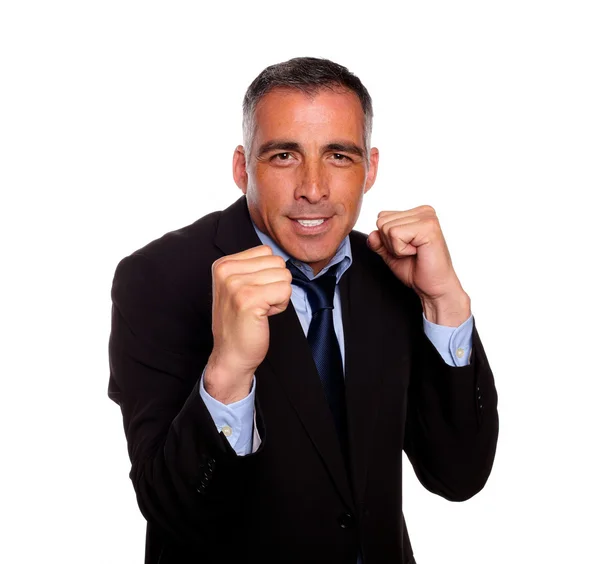 Eleganta executive man ler och boxning — Stockfoto