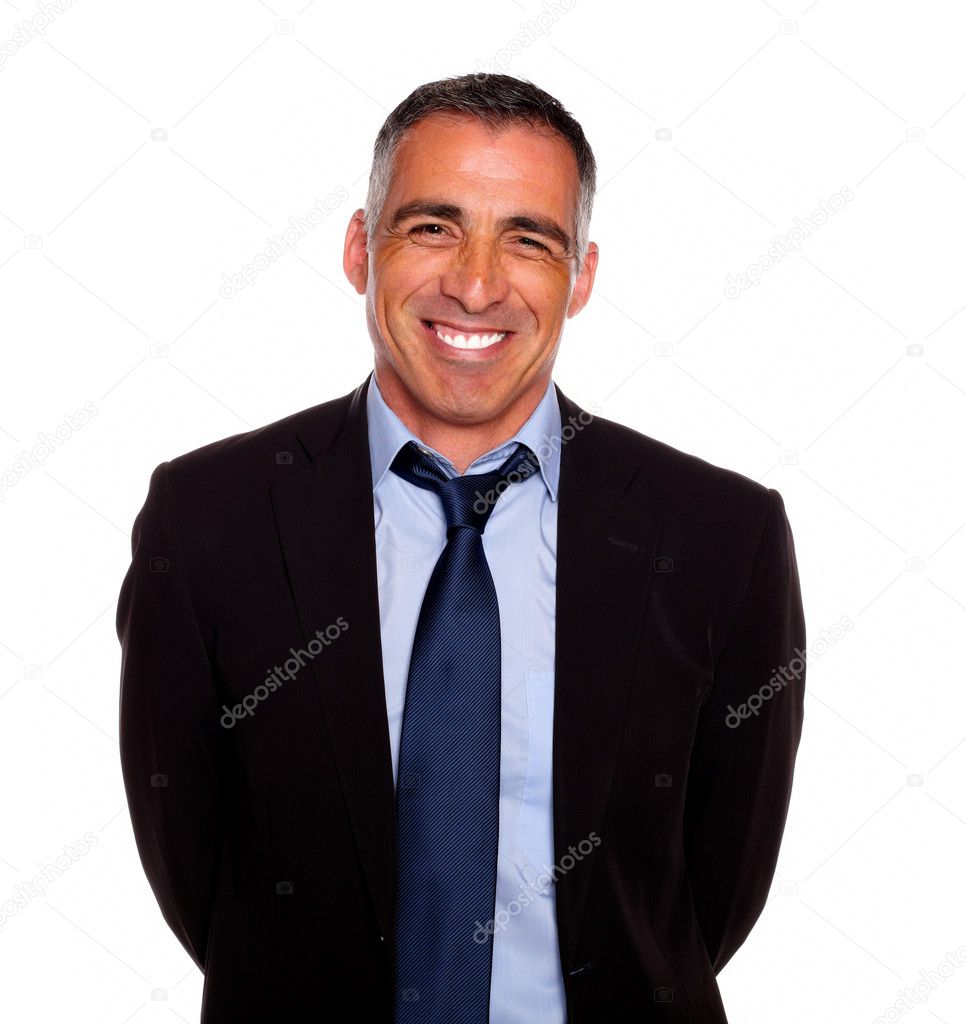 Friendly hispanic businessman smiling