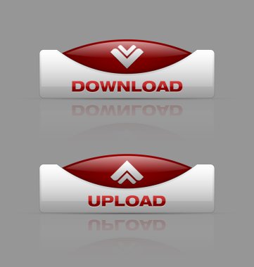 Download and upload buttons clipart