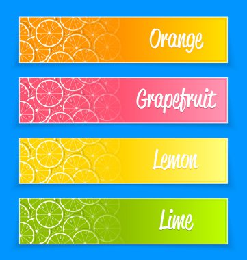 Promotional citrus banners clipart