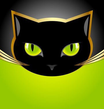 Black cat head clipart