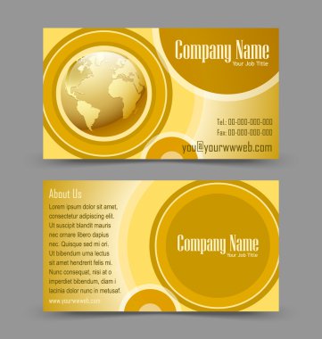 Globe theme business card clipart