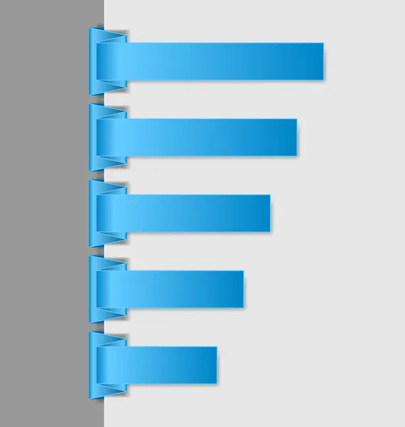Blue folded paper navigation menu backgrounds — Stock Vector