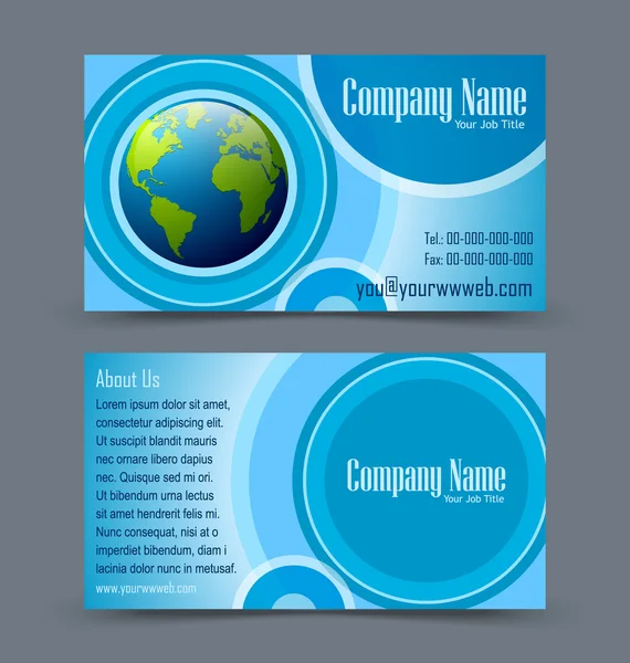 Globe theme business card — Stock Vector