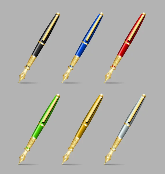 Ícones de caneta de tinta — Vetor de Stock