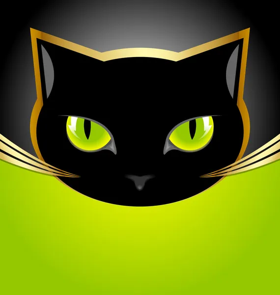 Black cat head — Stock Vector