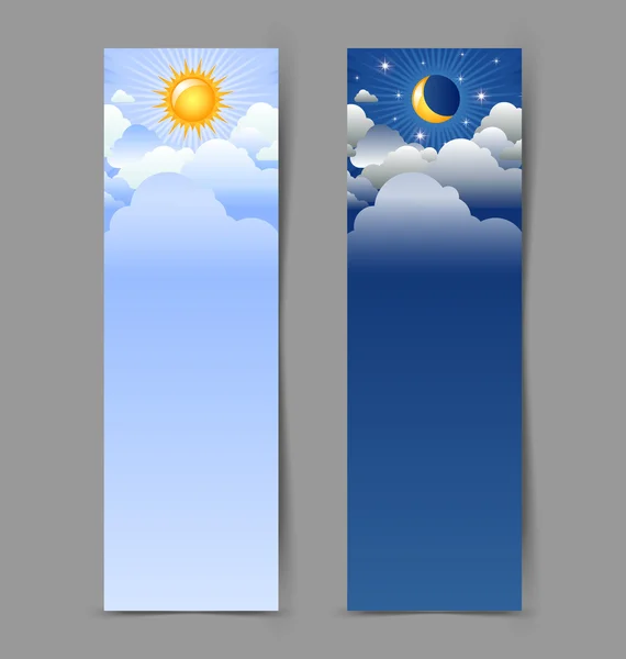 Tag und Nacht Banner — Stockvektor