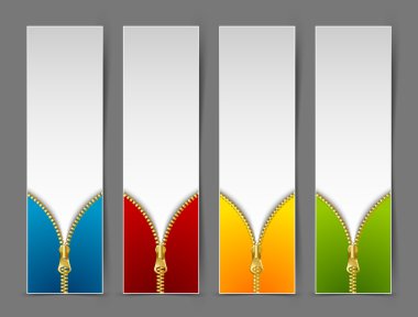 Zipper banners clipart