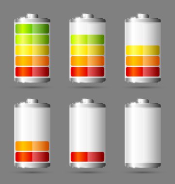 Battery icons clipart