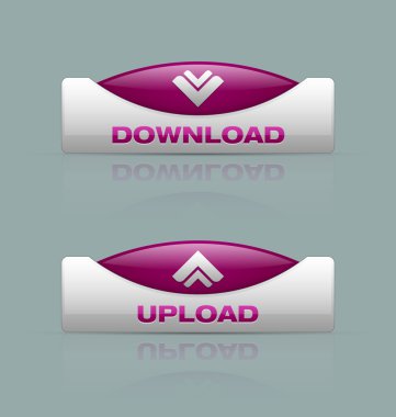 Download and upload buttons clipart