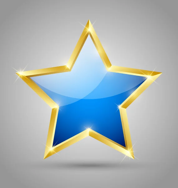 Blue glossy star — Stock Vector