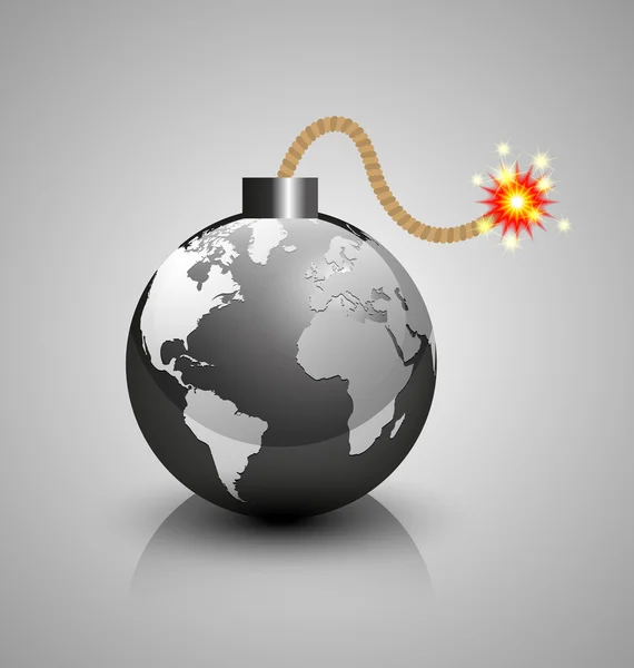 World crisis bomb icon — Stock Vector
