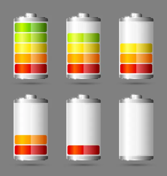 Iconos de batería — Vector de stock