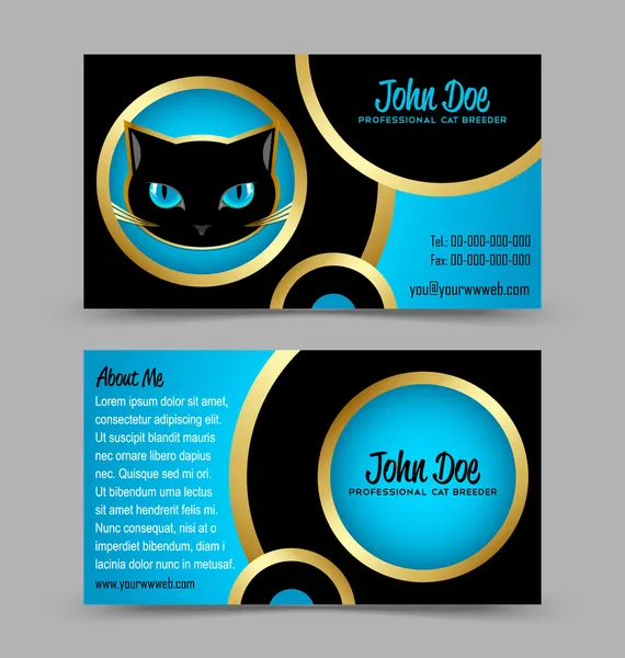 Θέμα κεφαλής γάτα επαγγελματική κάρτα — Διανυσματικό Αρχείο
