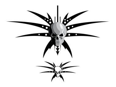 Skull & blades clipart