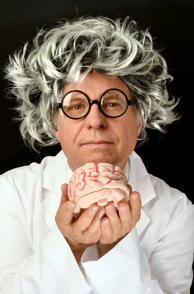 Rolig professor och hjärnan — Stockfoto