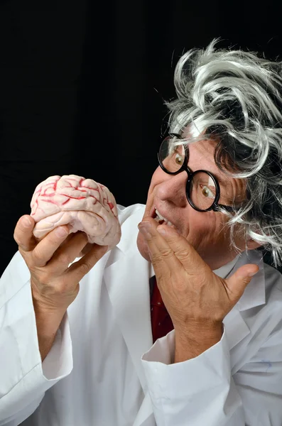 Professore divertente e cervello — Foto Stock