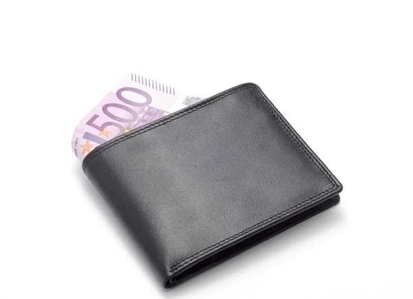 Wallet with euro banknot — Stock Photo, Image
