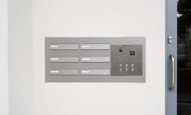 Intercom doorbell and access code panel clipart