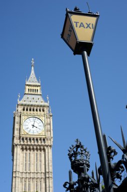 Taxi sign with big ben clipart