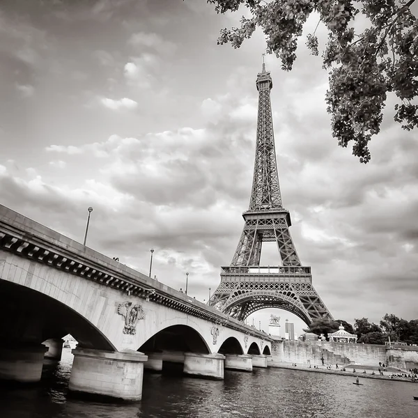 Torre Eiffel en formato cuadrado monocromo Imágenes de stock libres de derechos