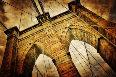 Brooklyn bridge vintage view clipart