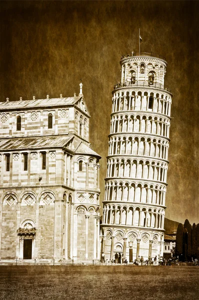 Leaning tower of Pisa vintage — Stok fotoğraf