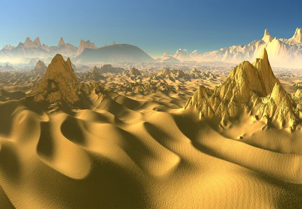 Pustynia - fantasy krajobraz — Zdjęcie stockowe