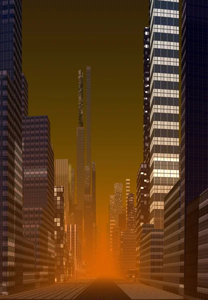Skyline della città moderna — Foto Stock