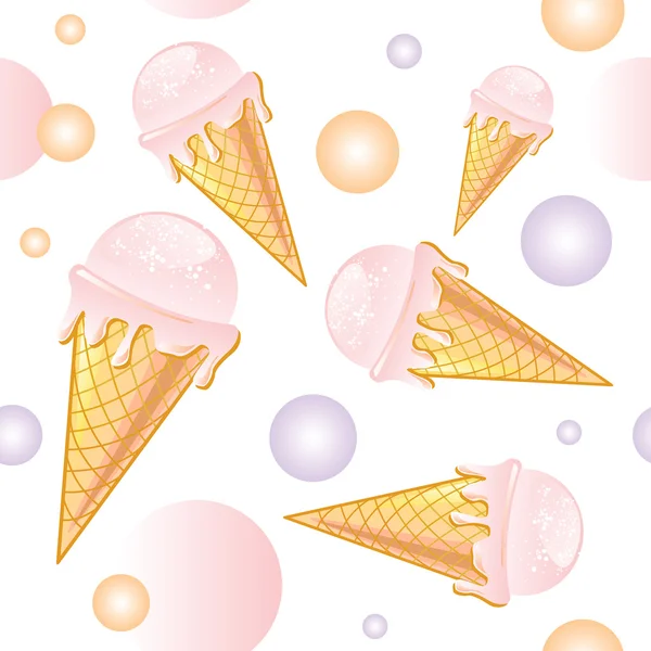 stock vector Seamless pattern with ice cream