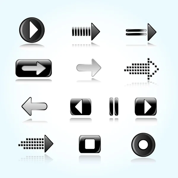 stock vector Set media player