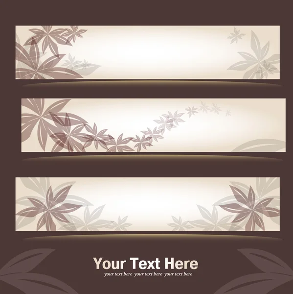 Set van retro floral banners — Stockvector